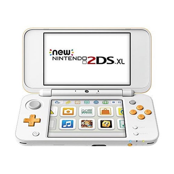 Restored Nintendo 2DS XL White Orange Gaming Console w/ Stylus SD Card and Charger (Refurbished)