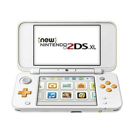Restored Nintendo New 2DS XL White Orange Gaming Console w/ Stylus SD Card and Charger (Refurbished)