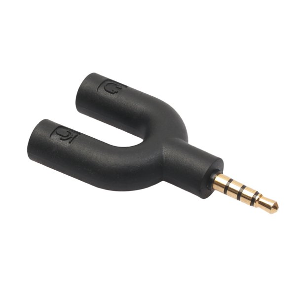 U Type Adapter .5 MM Headphone Plug Audio Cables Splitter Microphone 2 in 1 Swivel Connector for