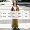 thumbnail image 4 of xaweyi Girls 2 Piece Outfit Hooded Button Down Jacket Wide Leg Pants Casual Fall Winter Tracksuit Set for Kids Size 3-4 Years, 4 of 8