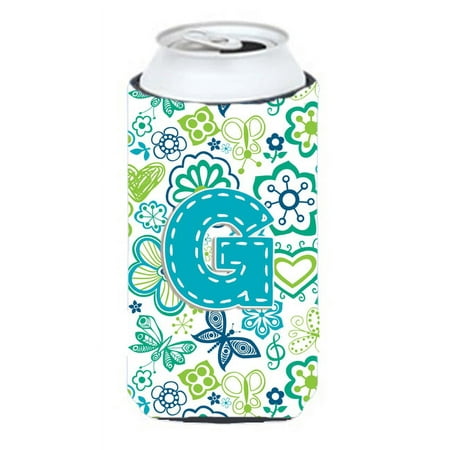 

Caroline s Treasures CJ2006-GTBC Letter G Flowers and Butterflies Teal Blue Tall Boy Hugger Tall Boy multicolor