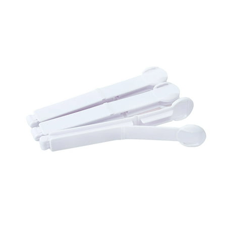 

5pcs Plastic Food Bag Clips Snacks Sealing Clip Fresh-Keeping Clamp Sealer for Kitchen Home Dormitory (White)