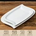 thumbnail image 5 of MALACASA, Series Elvira, 2-Piece Porcelain Rectangular Plate Dinnerware Set, Ivory White Dinner Set, (11”, 13.25”), 5 of 6