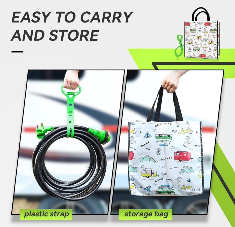 RVMATE 30 ft 30 Amp RV Lockable Power Extension Cord C3030L-RM