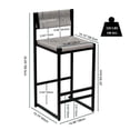 thumbnail image 3 of Topcobe Set of 2 Hand Weave Bar Stools with Back, Counter Height Bar Chairs, Woven Dining Stool for Kitchen, Home & Office, Modern Furniture for Indoor, Gray, 3 of 12