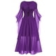 thumbnail image 1 of Womens Halloween Costumes 2024 Cosplay Gothic Dresses Women Casual Plus Size Cold Shoulder Dress Solid Color Lace Butterfly Sleeve Halloween Gothic Dress, 1 of 5