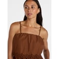 thumbnail image 4 of Time and Tru Women's and Women's Plus Sleeveless Cotton Midi Dress with Eyelet Trim, Sizes XS-4X, 4 of 5