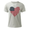 thumbnail image 4 of Shirts for Men under $5 Independence Day the United States Flag Print Short Sleeve Round Neck Pullover T-Shirt Gray XXL, 4 of 5