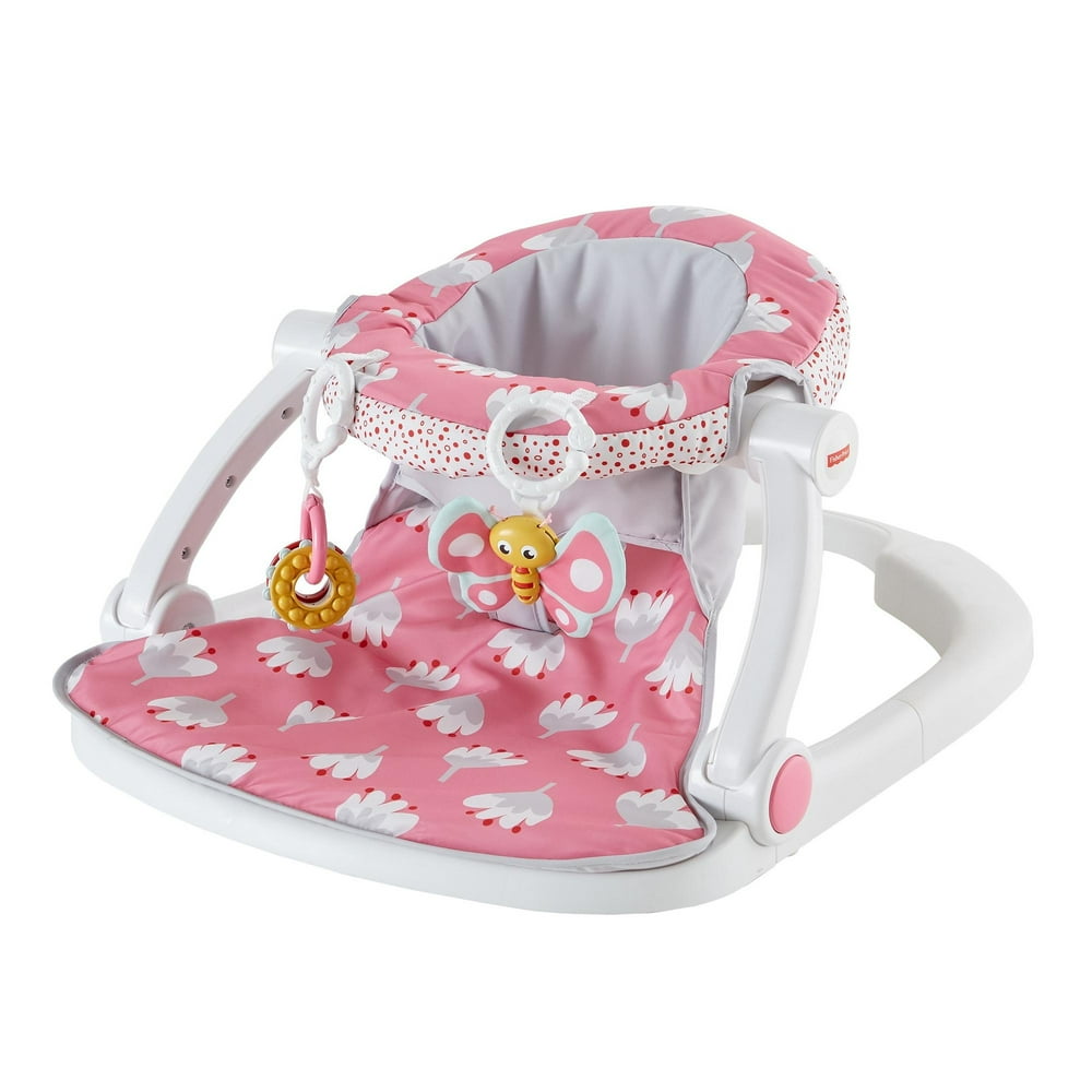 FisherPrice SitMeUp Floor Seat with 2 Linkable Toys, Pink Walmart