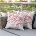 thumbnail image 4 of Spring Flowers Pillow Covers 2 Pack Country Watercolor Pink Cherry Blossom Floral Butterfly Pillowcase Waterproof Outdoor Throw Pillow Cover for Patio Garden Square Cushion 24”x24”, 4 of 9
