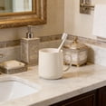 thumbnail image 3 of Plastic Toothbrush Cup - Dormitory Bathroom Washbasin Cup, Thickened No Scale Design, Sleek Easy Clean, Stable Wide Base, White, JKODE, 3 of 8