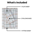 thumbnail image 4 of Superior Plaid Flannel Cotton Sheet Set, Queen, Green Rust, 4 of 15