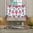 thumbnail image 2 of Yayeee Kitchen Curtains Tier Pair Light Filtering 27"x36" Rod Pocket Short Cafe Window Panel, Playful Strawberries, 2 of 7