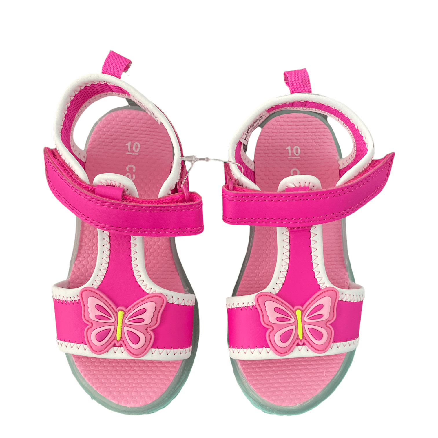Carter's Toddler Girl's Hook u0026 Loop Strap Light Up Sandals (Fuchsia  Butterfly, 10) - Walmart.com