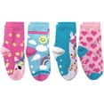 thumbnail image 3 of Jefferies Socks Girls Socks, 4 Pack Unicorn Rainbow Llama Hearts Fuzzy Slipper Socks with Grippers (Little Girls & Big Girls), 3 of 8