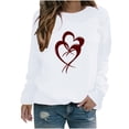 thumbnail image 1 of Amzcrzy Chandail de la Saint-Valentin pour Femmes Drôle Mignon Cœur Graphique Col Rond Manches Longues Chemise Décontractée Douce Ample chandail de la Saint-Valentin, 1 of 3