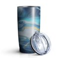 thumbnail image 2 of 20oz Tumbler with Lid and Straw Stainless Teal Marble Gold Steel Vacuum Insulated Water Coffee Tumbler Cup, Double Wall Vacuum Insulated Travel Mug Reusable Tumblers for Ice Drinks, Hot Beverage, 2 of 7