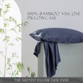 thumbnail image 2 of TOSMO Luxury Pillow Case Set of 2, Viscose Made from Bamboo OEKO-TEX, Silky Soft, Breathable & Cooling Pillow Cases with Envelope Closure (Queen, Slate), 2 of 6