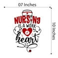 thumbnail image 4 of Girls Nursing is a work of Heart Cute Quotes & Sayings Wall Decal Decoration Medical Nurse Wall Decal Motivational Quote Lasts Years and Easily Removable - Size: 7 In(W) x 10 In(H), 4 of 5