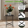 thumbnail image 3 of Weogot 15” Black Metal Round Plant Stand with Rustproof Feature for Indoor/Outdoor Use, 3 of 7