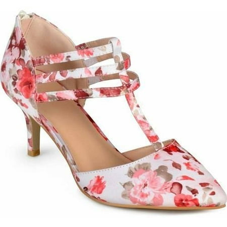 - Womens T-strap Pointed Toe Matte Dress High Heels