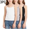 thumbnail image 5 of akafmk 3-Pack Girls Undershirts Camisole Spaghetti Straps Crew Neck Sleeveless Relaxed Daily Dance Tank Tops 1-12 Years, 5 of 6