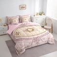 thumbnail image 3 of Manfei Rustic Flower Floral Bedding Comforter Set 7pcs, Romantic Plum Rose Queen Bedding Sets, Teens Girls Adult Female Reversible Queen Sheet Sets, Super Cozy Room Decor, 3 of 7