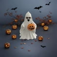 thumbnail image 7 of AUHomi Halloween Ghost Figurine - Spooky Resin Ghost Statue, Cute Finger Ghost Ornament, Perfect for Indoor & Porch Halloween Decor (Ghost with Pumpkin), 7 of 7