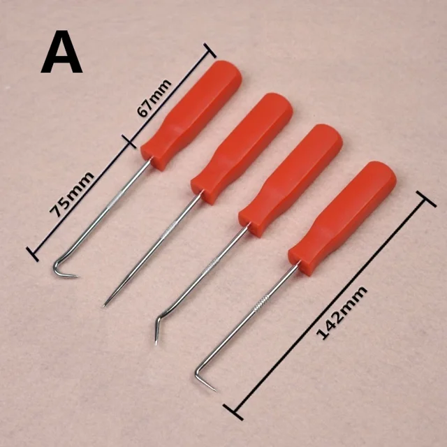 4 Pcs/Ensemble Ensemble de Pick et Crochet de Voiture Joint Torique d'Étanchéité Extracteur Outil à Main (A)