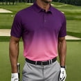 thumbnail image 2 of Men's Big & Tall Gradient Printed Polo Shirts Quick Dry Short Sleeve Golf T Shirt Performance Moisture Wicking Casual Workout Size 5XL Purple, 2 of 5