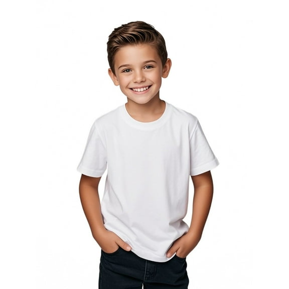 JIUKE Girls Boys T-Shirts Kids Casual Crew Neck Short Sleeve Loose Basic Tees Unisex Child Summer Tops