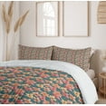 thumbnail image 6 of Ambesonne Floral Duvet Cover Set, Graphical Orchid Flowers, 2-Calking, Slate Blue Coral Salmon, 6 of 7