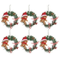 Spencer 6 Pack 6" Artificial Christmas Wreath Green Wintry Pine Hanging Wreaths for Front Door Wall Window Home Holiday Decor Xmas Ornaments