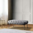 thumbnail image 4 of Bria Velvet Tufted Bench Grey, 4 of 4