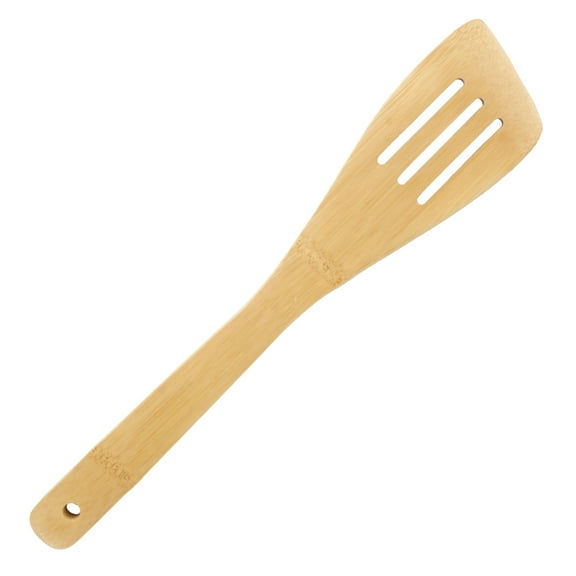 Bamboo Serving/Cooking Utensils - Angled Slotted Spatula - 5pcs