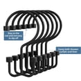 thumbnail image 5 of TABGIME Decorative & Durable Glide Brushed Matte Black Rustproof Metal Shower Curtain Rings Double Hooks, 12 Count-Cylinders, 5 of 5