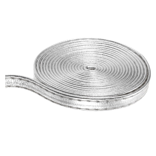 Correa de cuero plateada Uxcell, tira de cuero, correa de hombro, cuerda de cuero de doble cara de 1/4 de pulgada (6 mm) de ancho, cordón plano de 5 m para cinturón de ropa