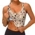 thumbnail image 3 of Fotbe Wine Glasses Sujetador Deportivo Largo sin Aros para Mujer con Almohadillas y Soporte Medio, Transpirable y Absorbente, Camiseta Tipo Chaleco o Tank Top-Large, 3 of 8