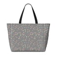 thumbnail image 2 of Fotbe Black And White Houndstooth Bolsa de Viaje para Playa - Resistente al Agua, Bolsa Tote de Gran Capacidad y Ligera con 7 Bolsillos para Mujeres y Hombres, 2 of 7