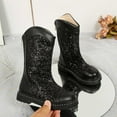 thumbnail image 2 of Girls Shoes Girls Fall Boots Sparkly Leather Girls Boots Winter Fashion Sole Comfortable Ankle Booties for Toddler Kids, 2 of 9