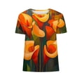 thumbnail image 5 of Drses‌‌ Fashion Women's 3D Printed Floral T-Shirt | Loose Casual Summer Short Sleeve Round Neck Graphic Tee‌, 5 of 5