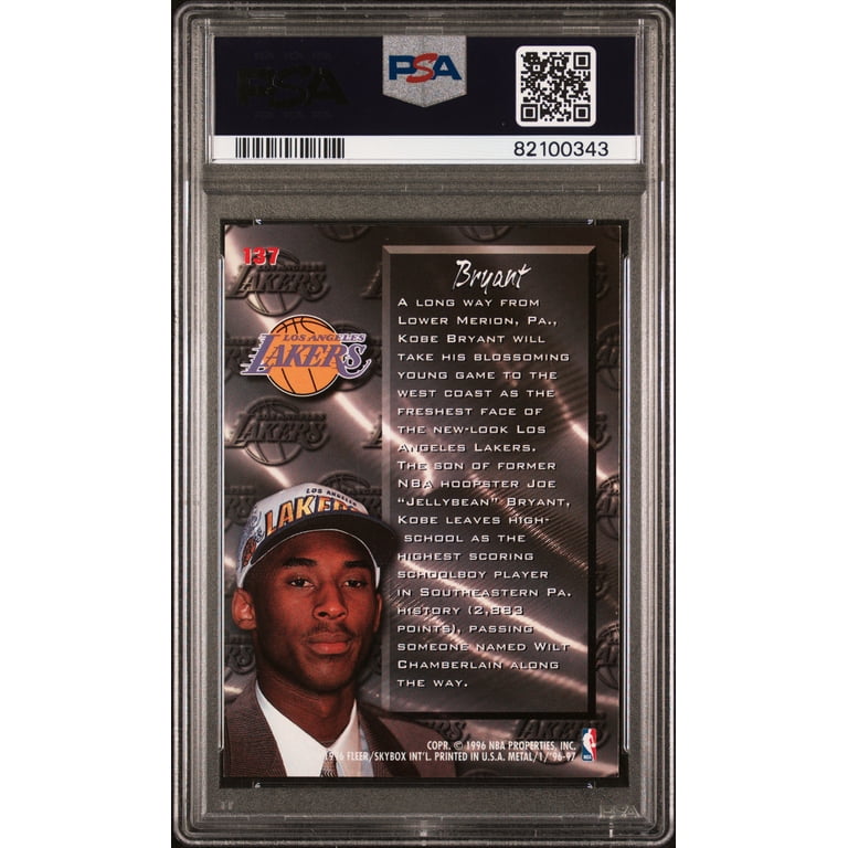 Kobe Bryant 1996 Fleer Metal Basketball Rookie Card #137 Graded