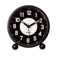 thumbnail image 2 of Reloj despertador analógico alimentado por batería, silencioso, sin tictac, pequeños relojes despertadores para estante, reloj de de noche para Negro Sunnimix Reloj de escritorio, 2 of 8