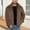 A_ Brown, variant on Mens Faux Fur Jackets Fluffy Furry Lapel Collar Long Sleeve Zip Up Coats Fall Winter Warm Fashion Soft Outwears Blue XXXL