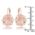 thumbnail image 2 of Precious Stars Rose Goldtone Cubic Zirconia 3D Rose-Shape Drop Earrings, 2 of 3