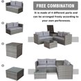 thumbnail image 3 of Highsound 4 Piece Outdoor Patio Furniture Sets All Weather Outdoor Sofa PE Garden Furniture Wicker Rattan Patio Conversation Set with Storage Box & Coffee Table, Gray, 3 of 6