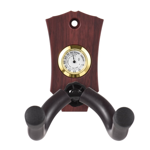 Guitar 2-in-1 Guitar Wall Mount with Hygrometer Humidity Meter Guitar Wall Hanger Stringed Instrument Holder Solid Sturdy Wall Hook Hanger for Guitar Ukulele Mandolin
