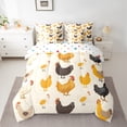thumbnail image 3 of Manfei Teen Cartoon Rooster 7pcs Bedding Comforter Set, Rustic Farm Animal Queen Bedding Sets, Countryside Theme Reversible Queen Sheet Sets, Luxury Bedroom Decor, 3 of 8