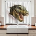 thumbnail image 2 of Ambesonne Dinosaur Kitchen Curtains, Dino Tears up Paper, 55"x45", Green Army Green White, 2 of 3