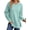 Blue Green, variant on Ronuti Sweatshirt for Women Side Split Fall Fashion Long Sleeve Shirts Crewneck Tunic Tops